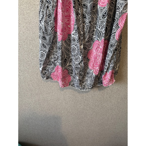 Lane Bryant Pink Black White Floral Swirl Scoop Neck Top Blouse 18/20W - Picture 5 of 6